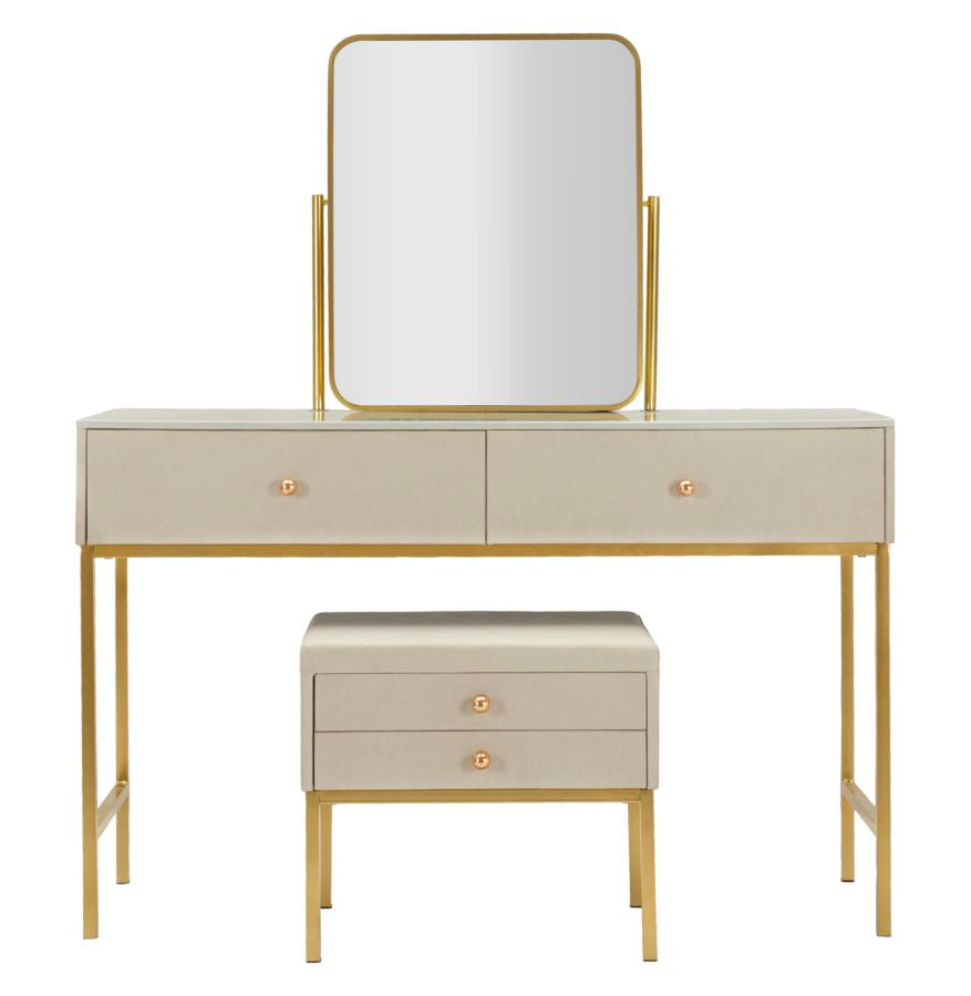 Toletta luxury c/specchio e sgabello cm 120x45x75-50x4x60-50x40x45