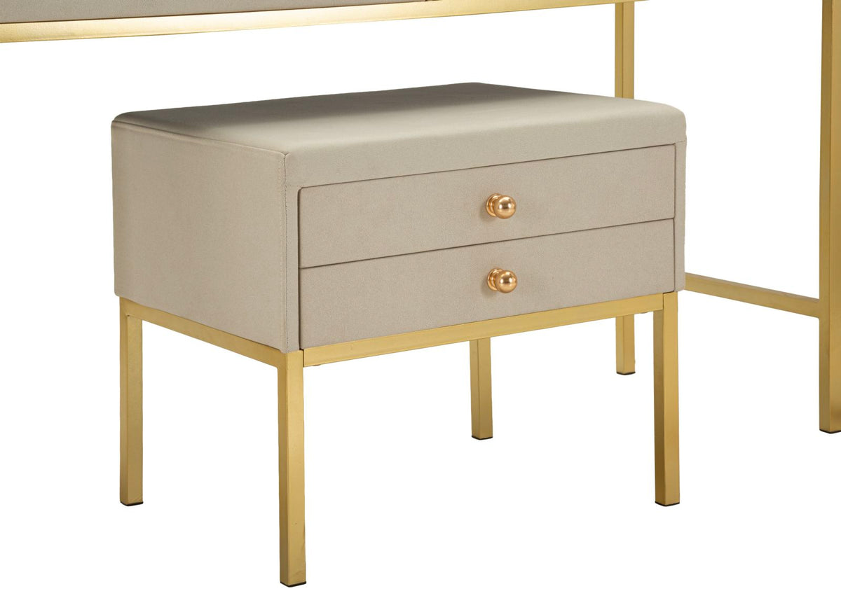 Toletta luxury c/specchio e sgabello cm 120x45x75-50x4x60-50x40x45