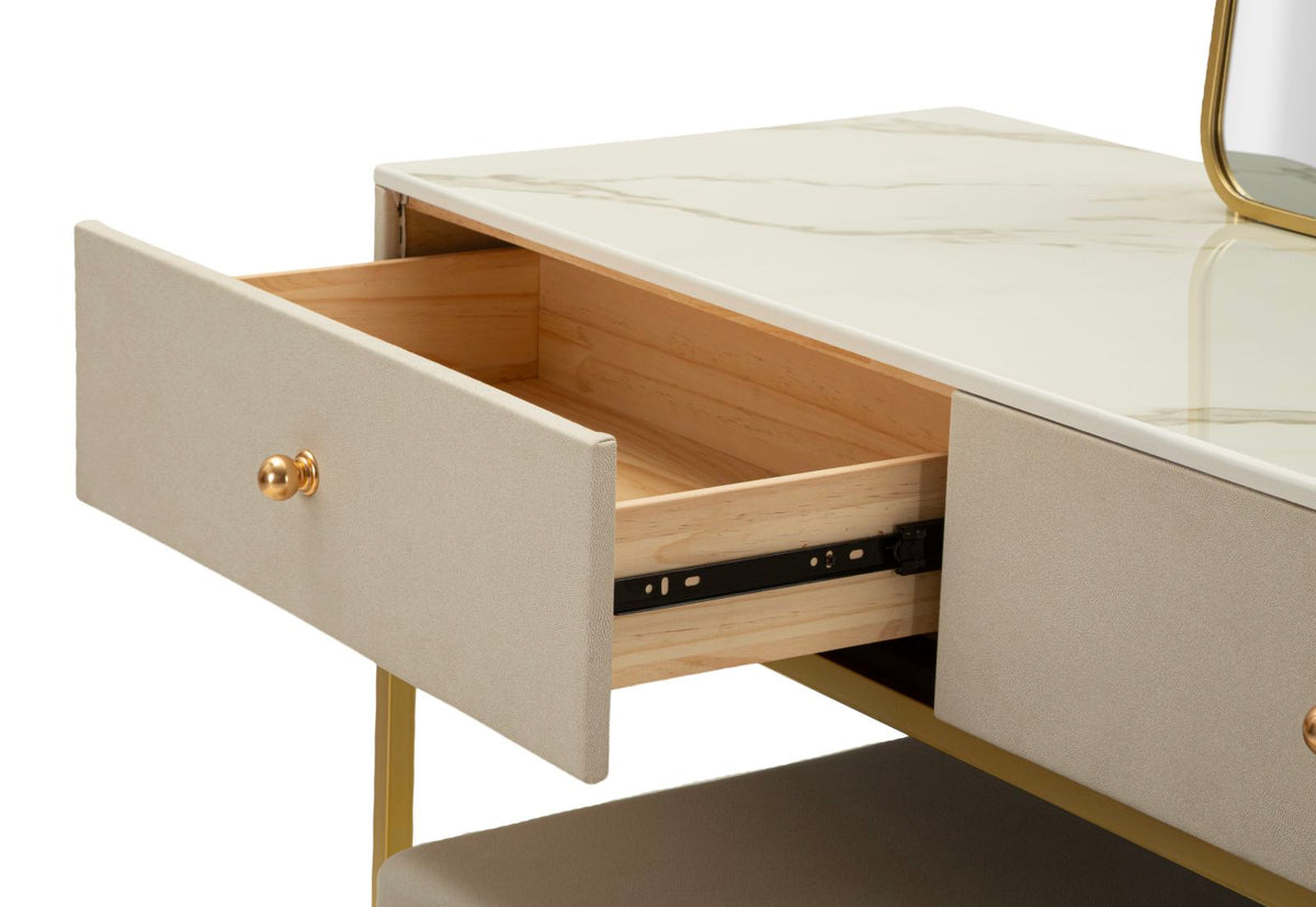 Toletta luxury c/specchio e sgabello cm 120x45x75-50x4x60-50x40x45