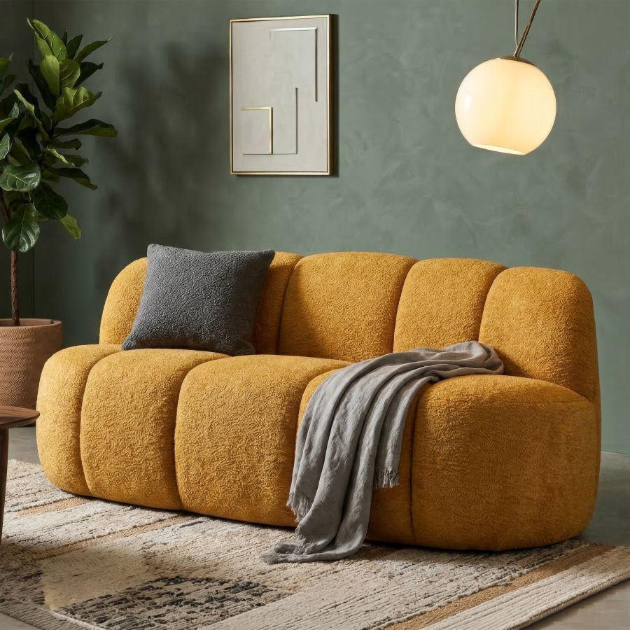 Divanetto ball senape cm 145x80x69
