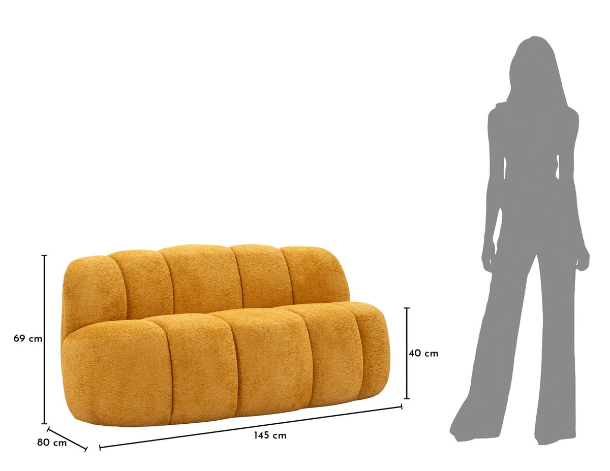 Divanetto ball senape cm 145x80x69