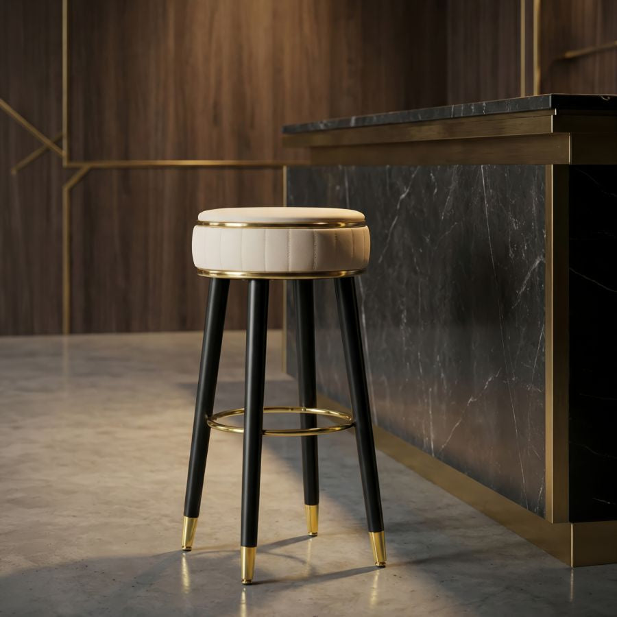 Sgabello bar london crema cm ø 38x74