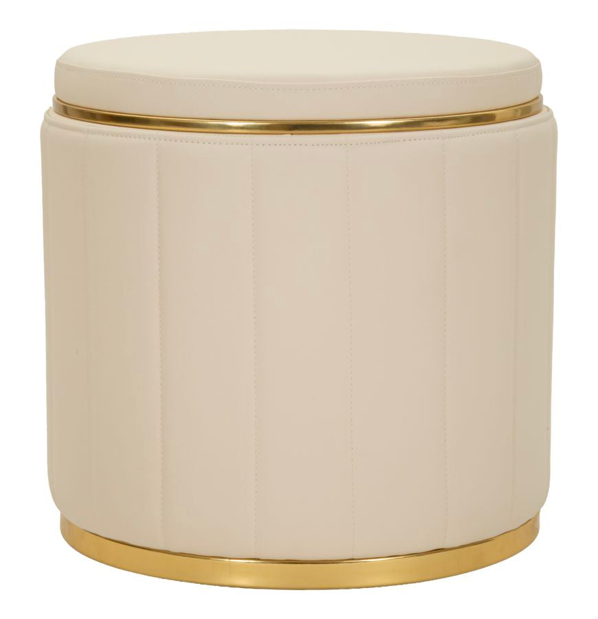 Puff c/contenitore london crema cm ø 46,5x44