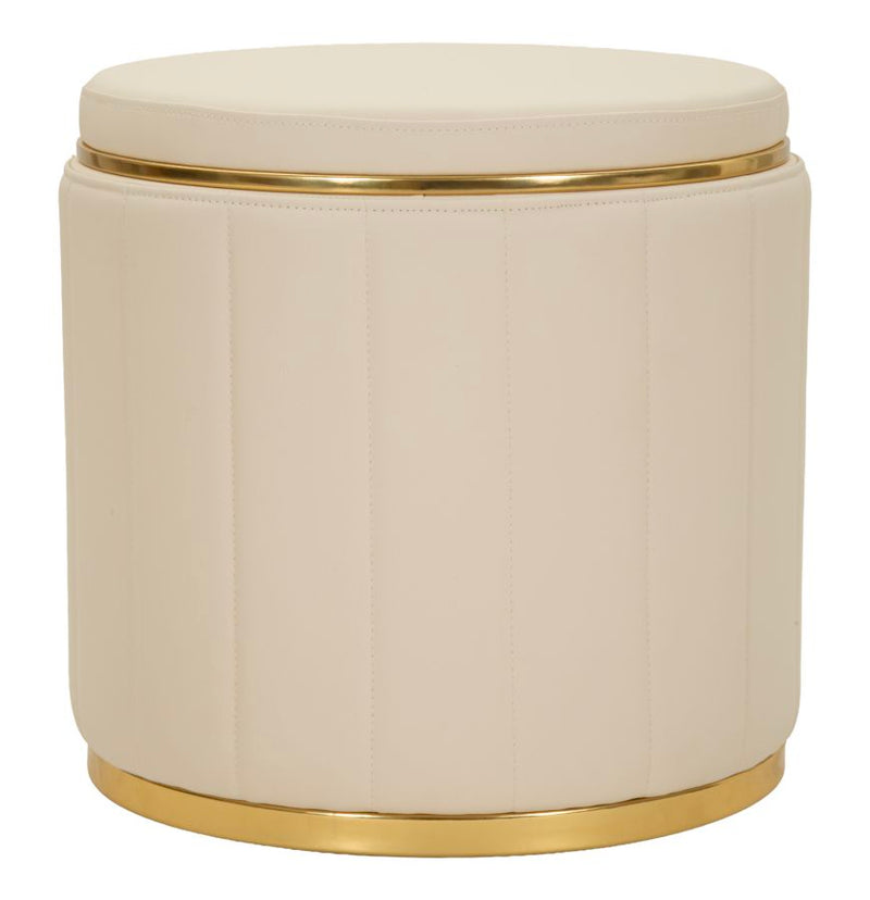 Puff c/contenitore london crema cm ø 46,5x44