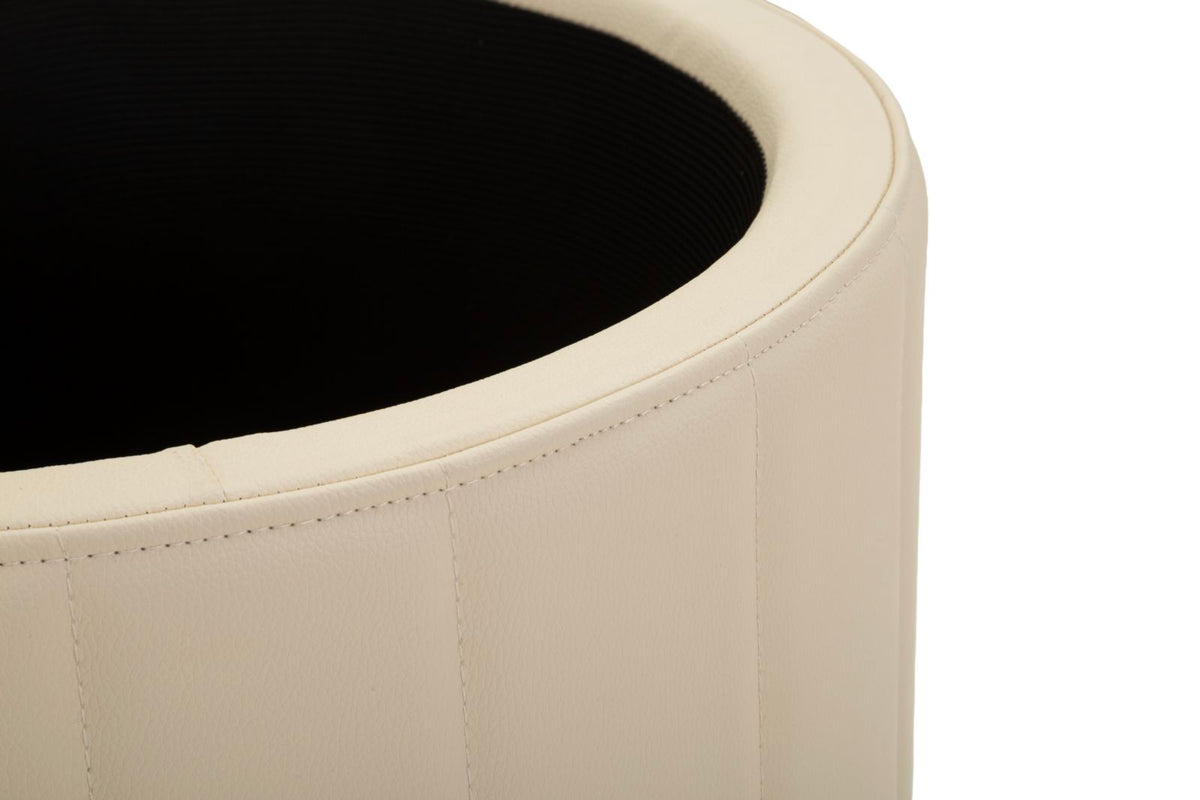 Puff c/contenitore london crema cm ø 46,5x44