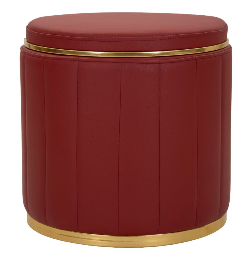 Puff c/contenitore london rosso cm ø 46,5x44