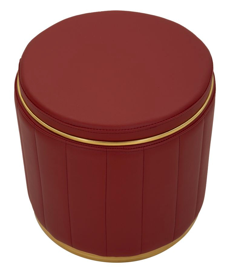 Puff c/contenitore london rosso cm ø 46,5x44