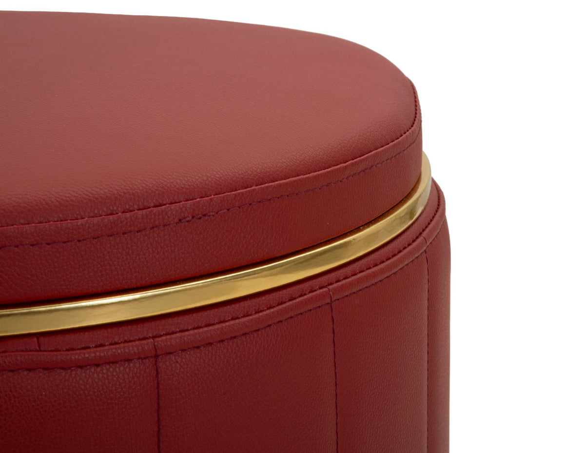 Puff c/contenitore london rosso cm ø 46,5x44