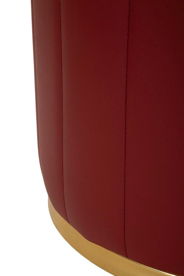 Puff c/contenitore london rosso cm ø 46,5x44