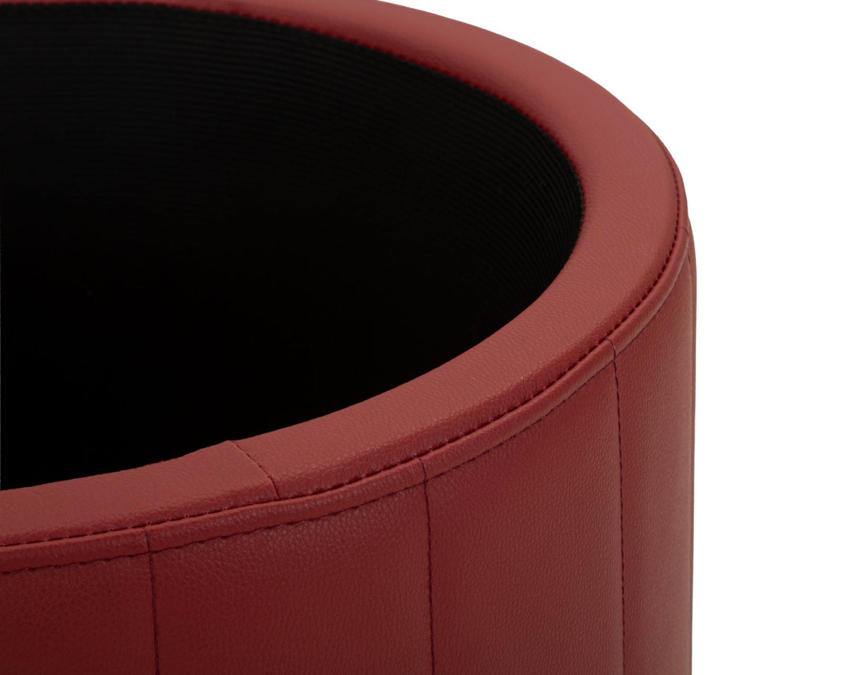 Puff c/contenitore london rosso cm ø 46,5x44