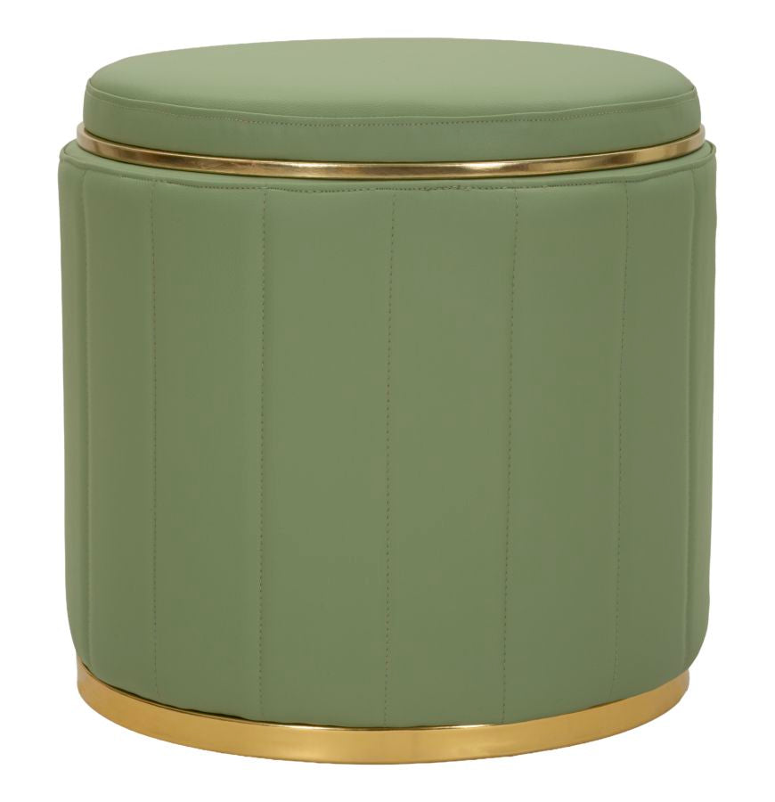 Puff c/contenitore london verde cm ø 46,5x44