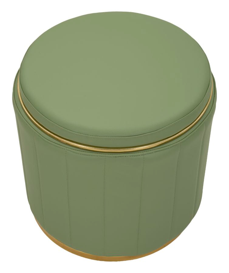 Puff c/contenitore london verde cm ø 46,5x44