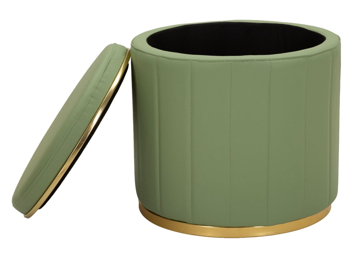 Puff c/contenitore london verde cm ø 46,5x44