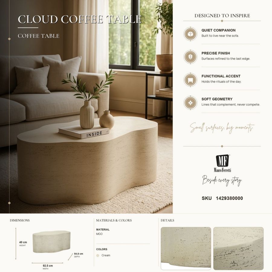Tavolino da caffe' cloud cm 92,5x55x40
