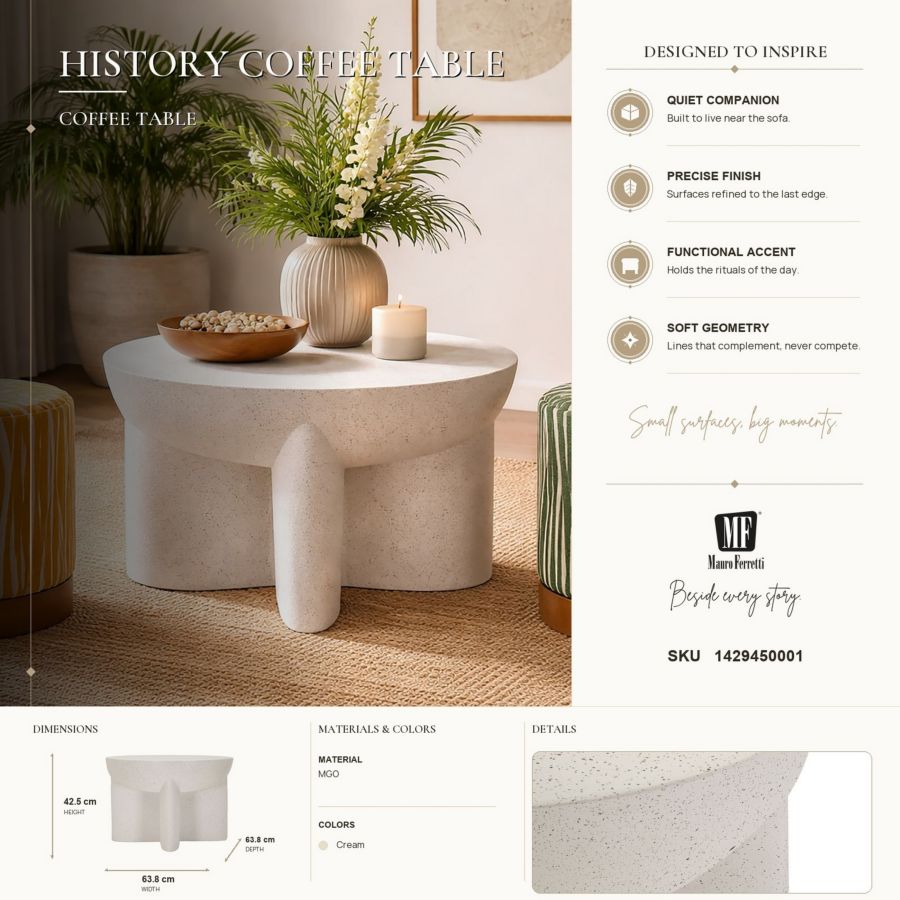 Tavolino da caffe' history cm ø 63,8x42,5