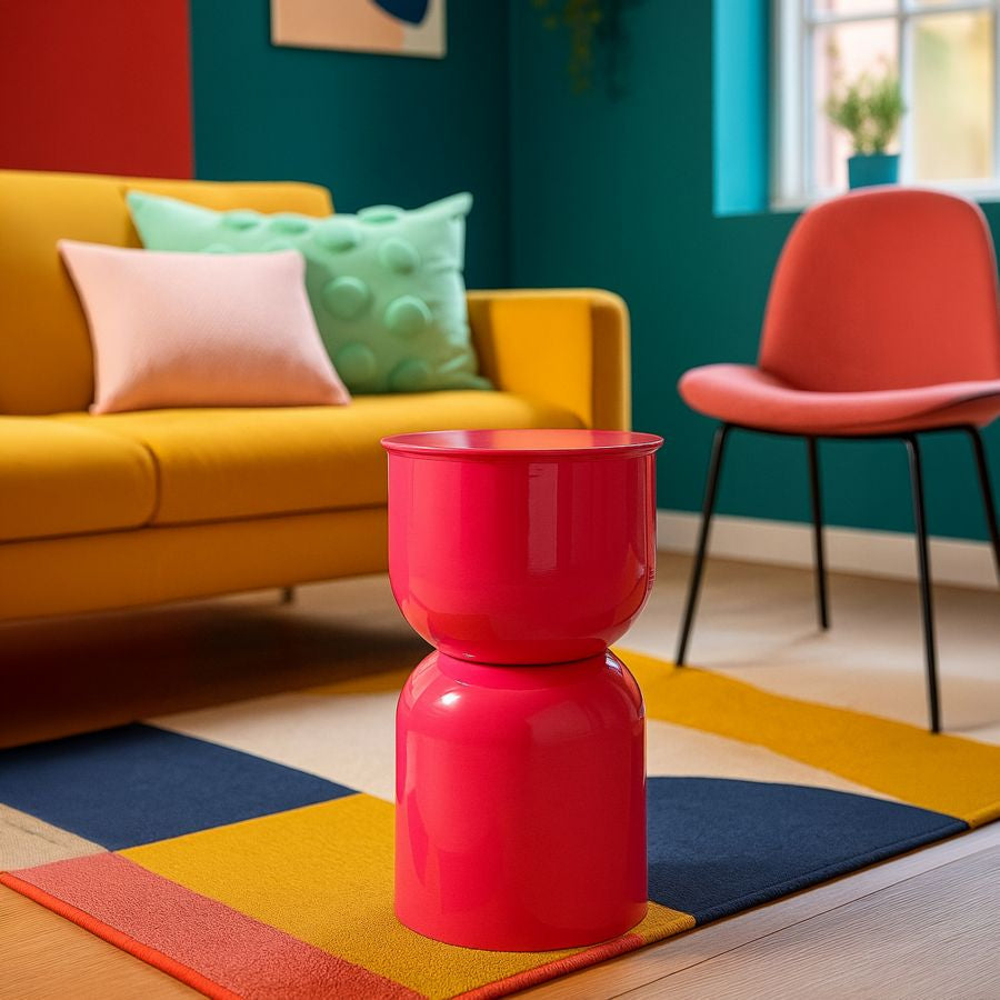 Tavolinetto in metallo oyi fuxia cm ø 31x46