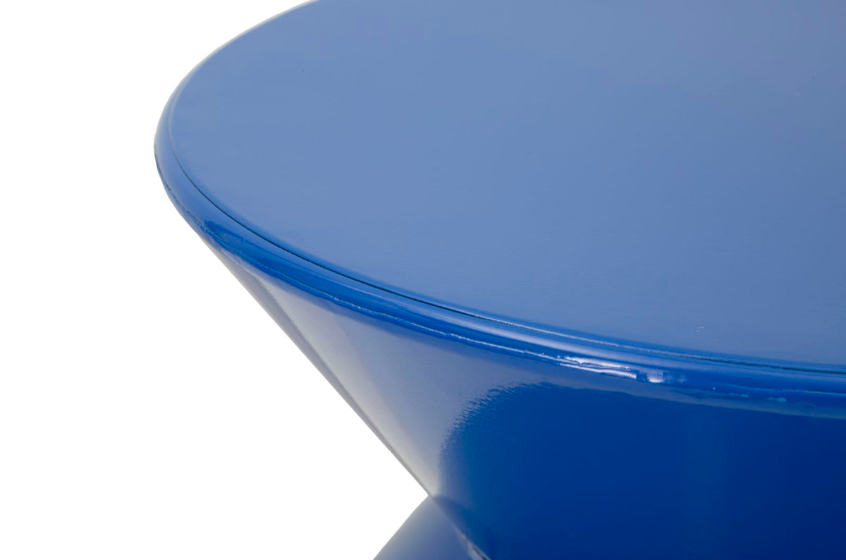 Tavolinetto in metallo zag blu cm ø 37,5x45