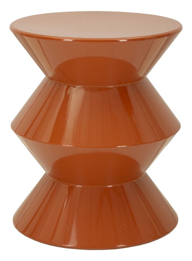 Tavolinetto in metallo zag arancione cm ø 37,5x45