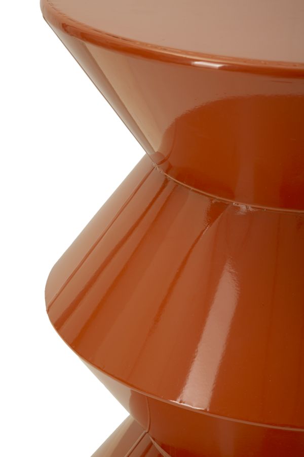 Tavolinetto in metallo zag arancione cm ø 37,5x45