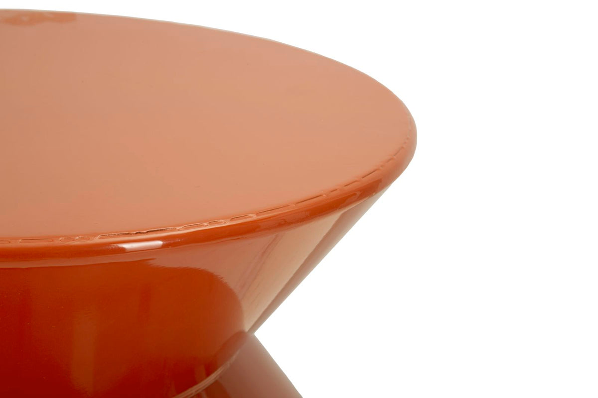 Tavolinetto in metallo zag arancione cm ø 37,5x45
