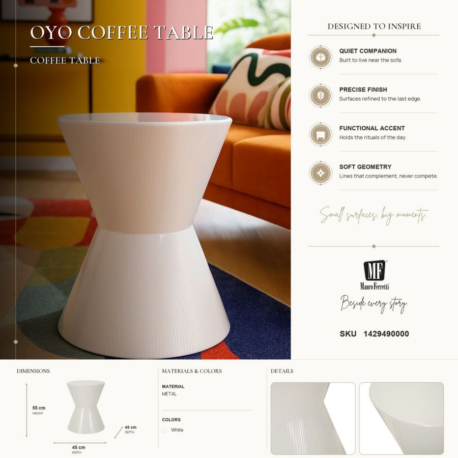 Tavolinetto in metallo oyo cm ø 45x55