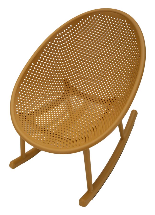 Sedia a dondolo ibiza senape cm 66x88x80 (altezza seduta cm 38)