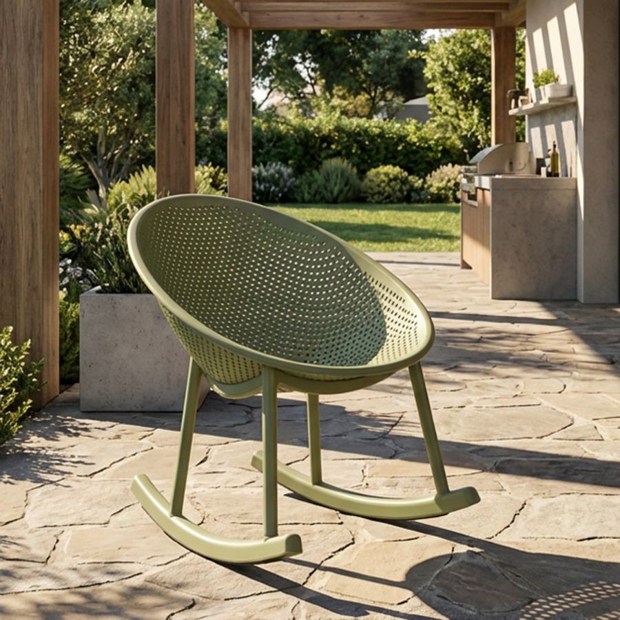 Sedia a dondolo ibiza verde cm 66x88x80 (altezza seduta cm 38)