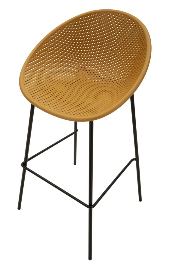Sgabello bar ibiza senape set 2 pz cm 50x50x98 (altezza seduta cm 75)