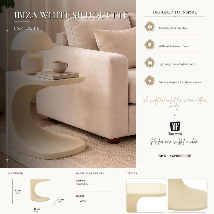 Tavolinetto ibiza bianco cm 42x42x52