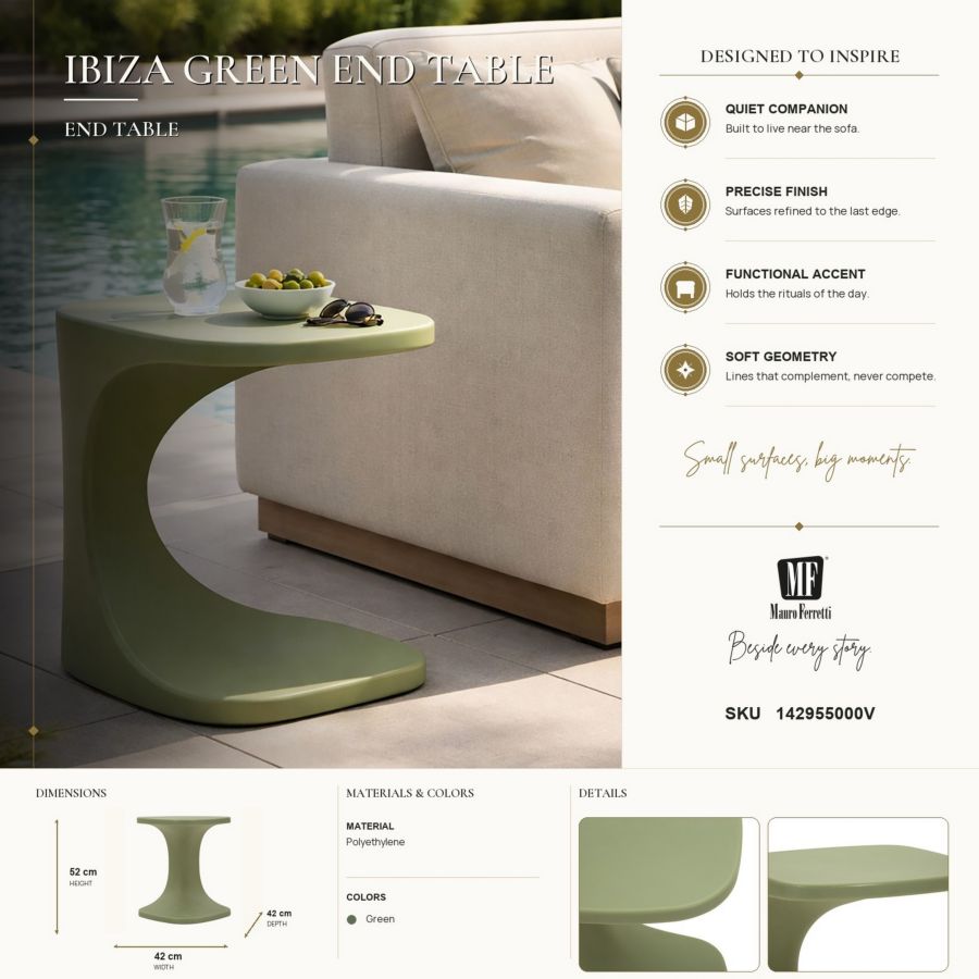 Tavolinetto ibiza verde cm 42x42x52