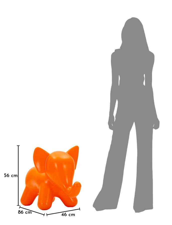 Sgabello elephant arancione cm 86x46x56