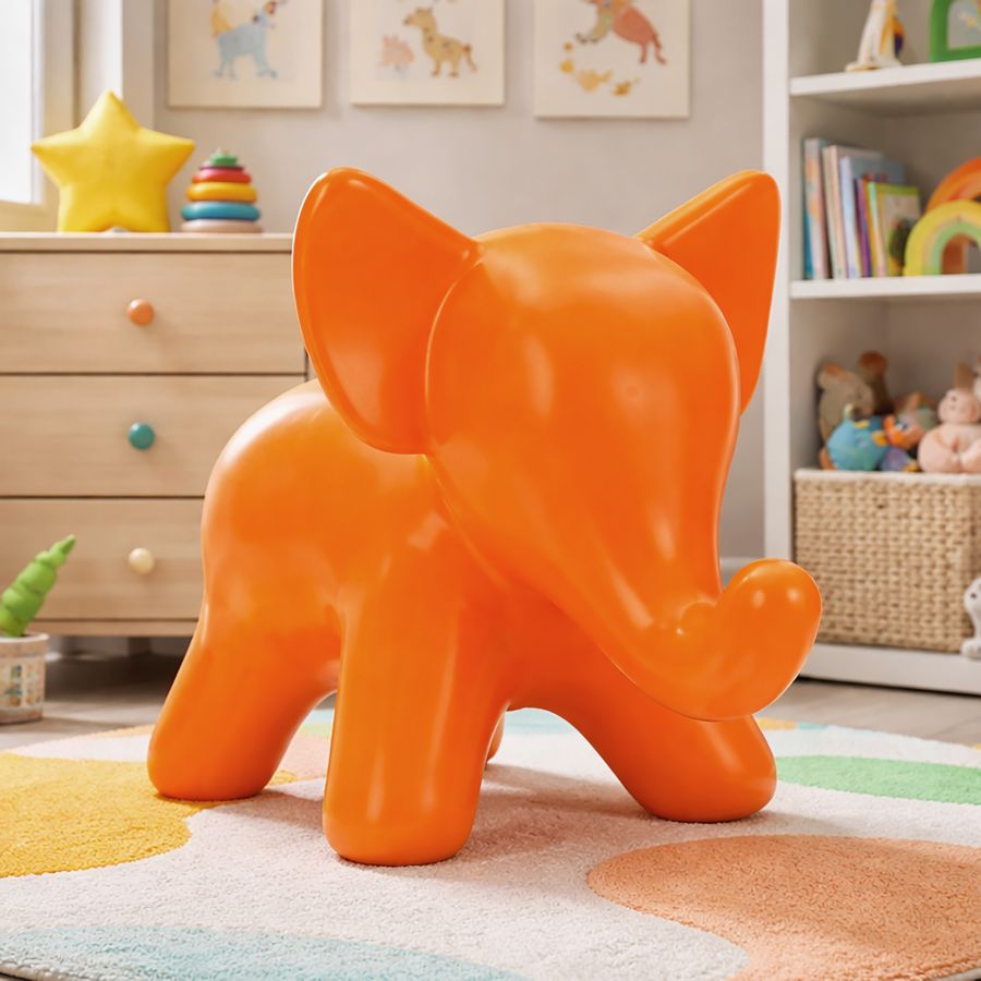 Sgabello elephant arancione cm 86x46x56