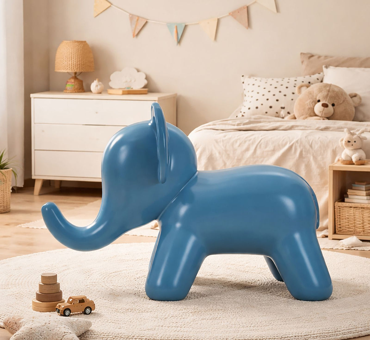 Sgabello elephant blu cm 86x46x56