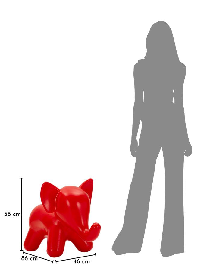 Sgabello elephant rosso cm 86x46x56