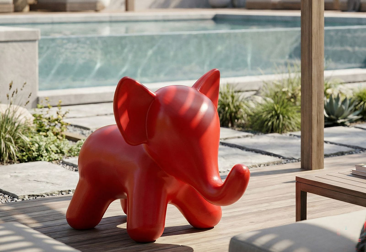 Sgabello elephant rosso cm 86x46x56