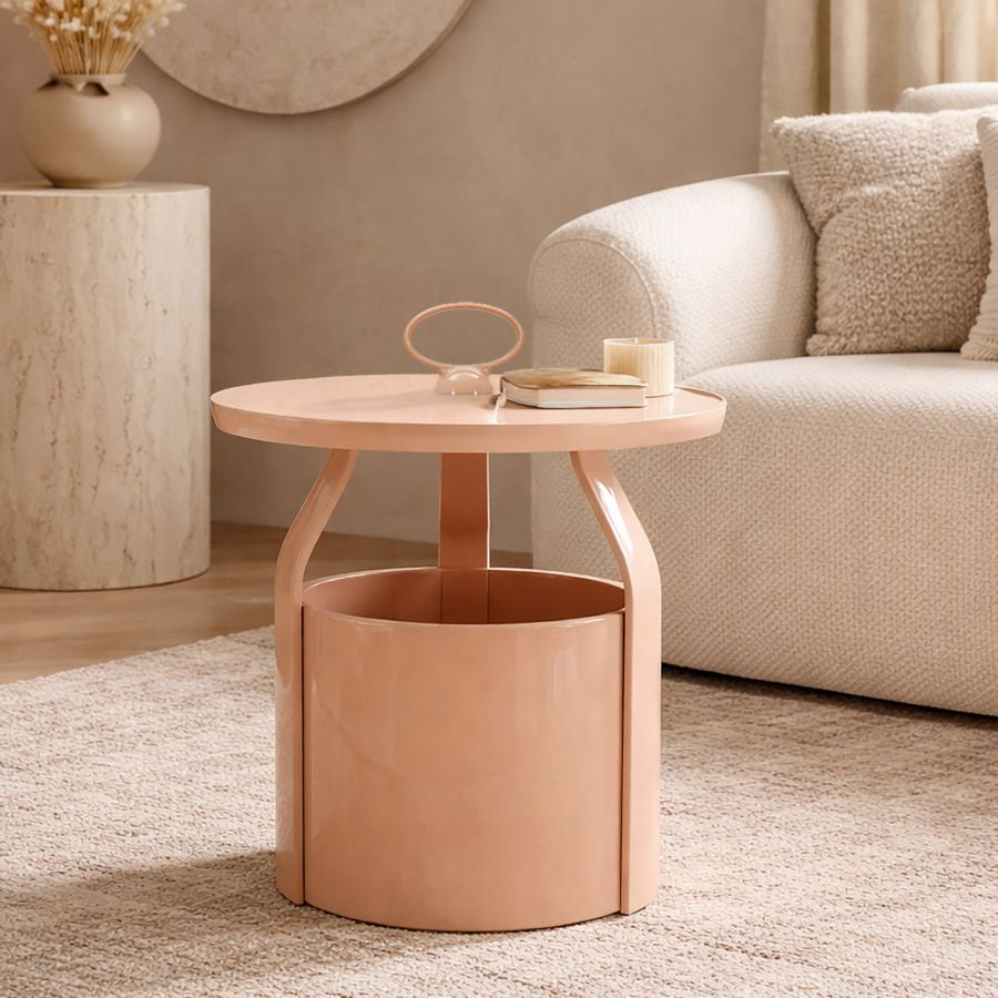 Tavolinetto p/giornali iris rosa cm ø 44x43