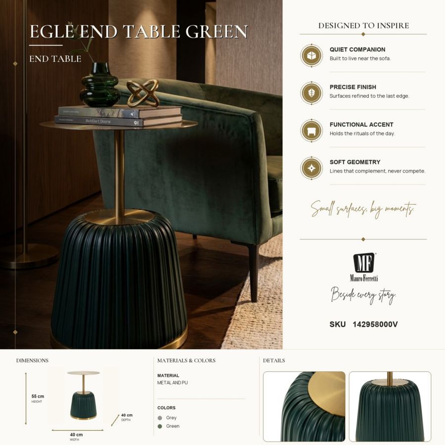 Tavolinetto egle verde cm ø 40x55