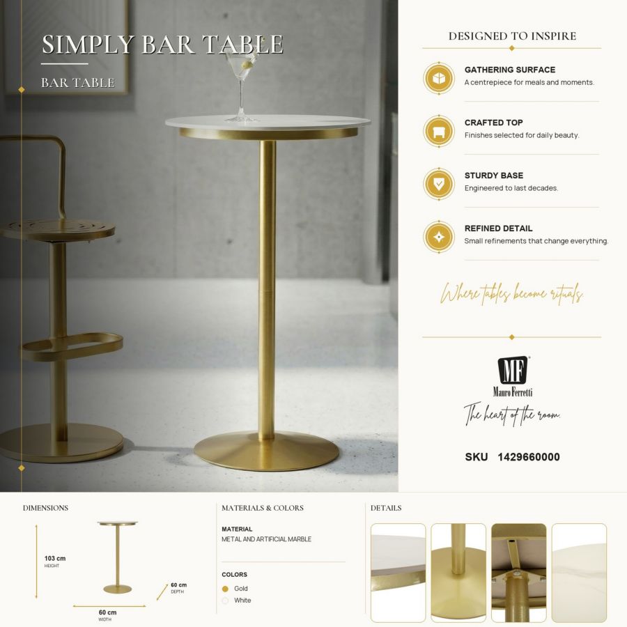 Tavolino bar simply cm ø 60x103