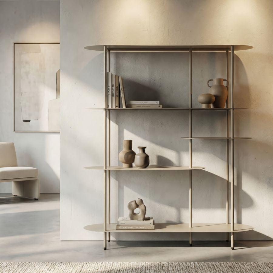 Libreria saturno tortora cm 118x31x139