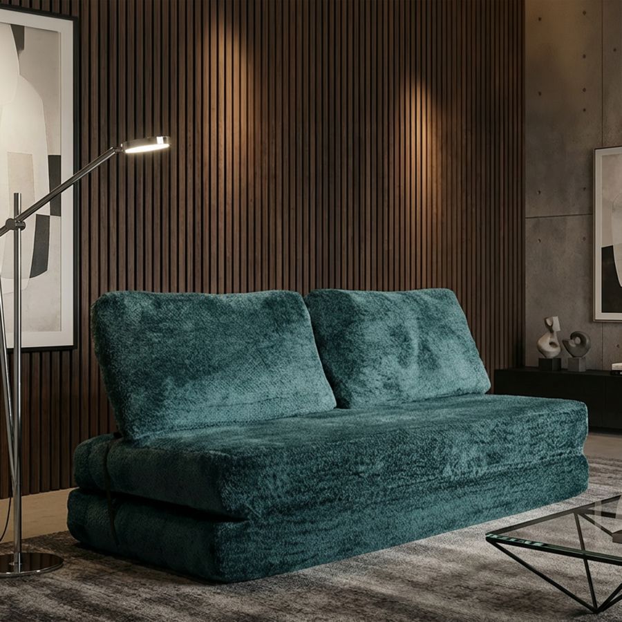 Divano/letto faster petrolio cm 150x100x80 (compresso-misura letto cm213x150x18)