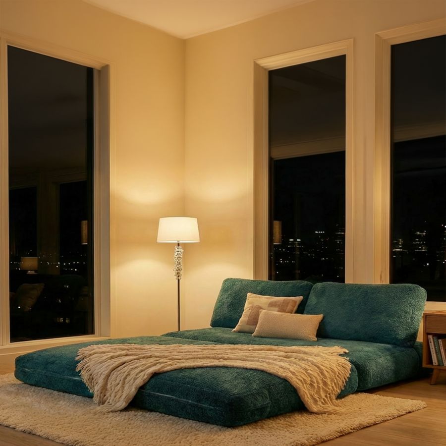 Divano/letto faster petrolio cm 150x100x80 (compresso-misura letto cm213x150x18)