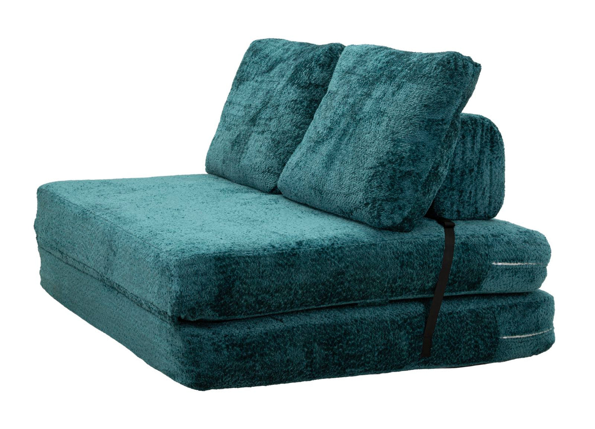 Divano/letto faster petrolio cm 150x100x80 (compresso-misura letto cm213x150x18)