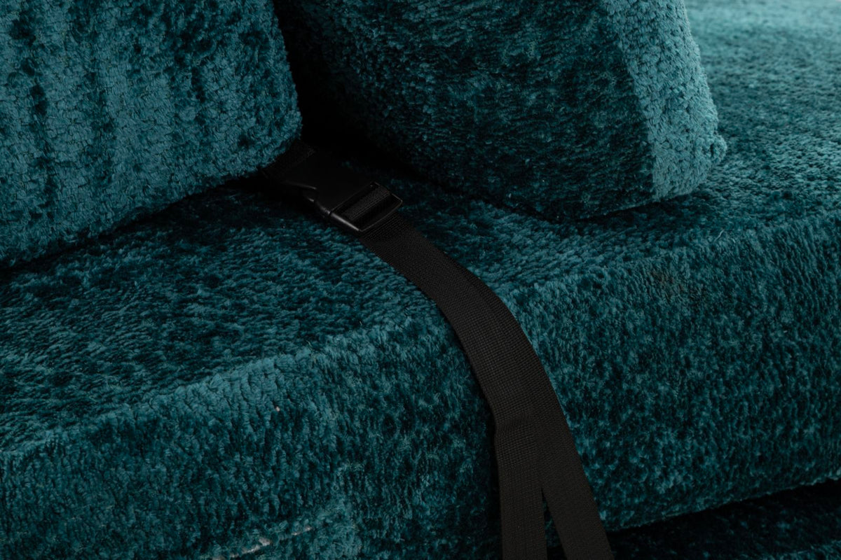 Divano/letto faster petrolio cm 150x100x80 (compresso-misura letto cm213x150x18)