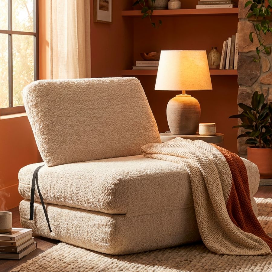 Poltrona/letto faster bianca cm 80x100x80 (compressa-misura letto cm204x80x18)