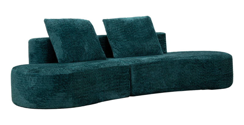 Divano island petrolio cm 238x92x78 -altezza c/cusino come da foto- (compresso)