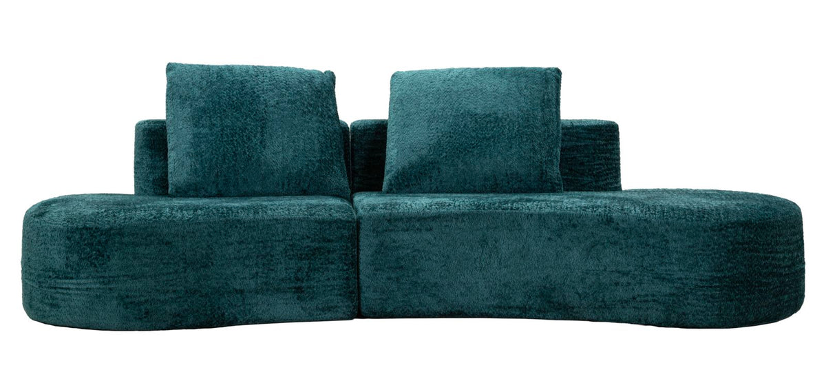Divano island petrolio cm 238x92x78 -altezza c/cusino come da foto- (compresso)