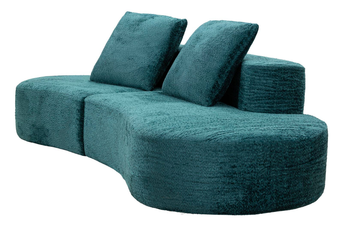 Divano island petrolio cm 238x92x78 -altezza c/cusino come da foto- (compresso)