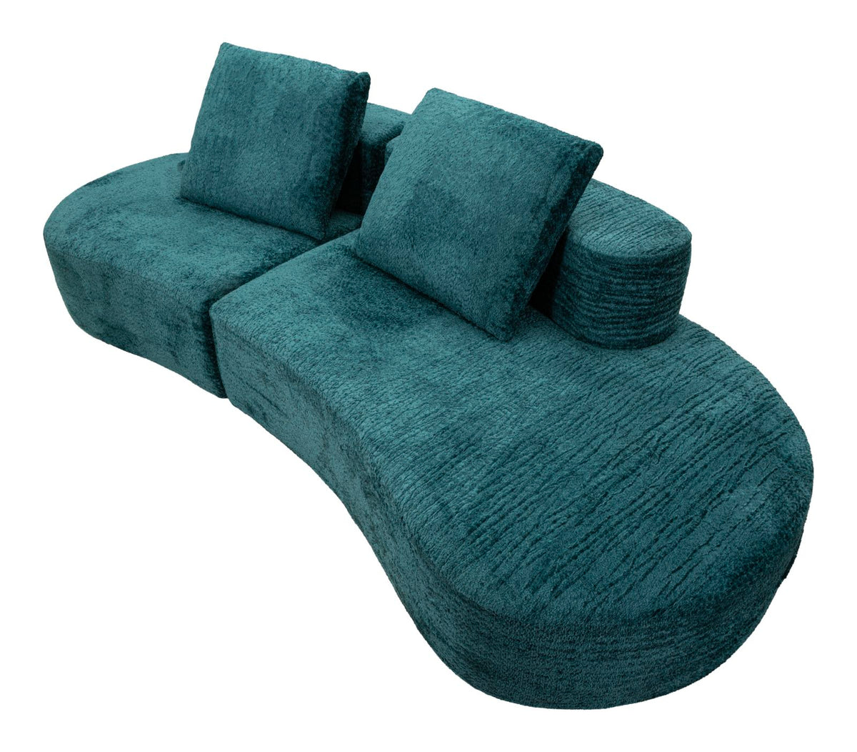 Divano island petrolio cm 238x92x78 -altezza c/cusino come da foto- (compresso)