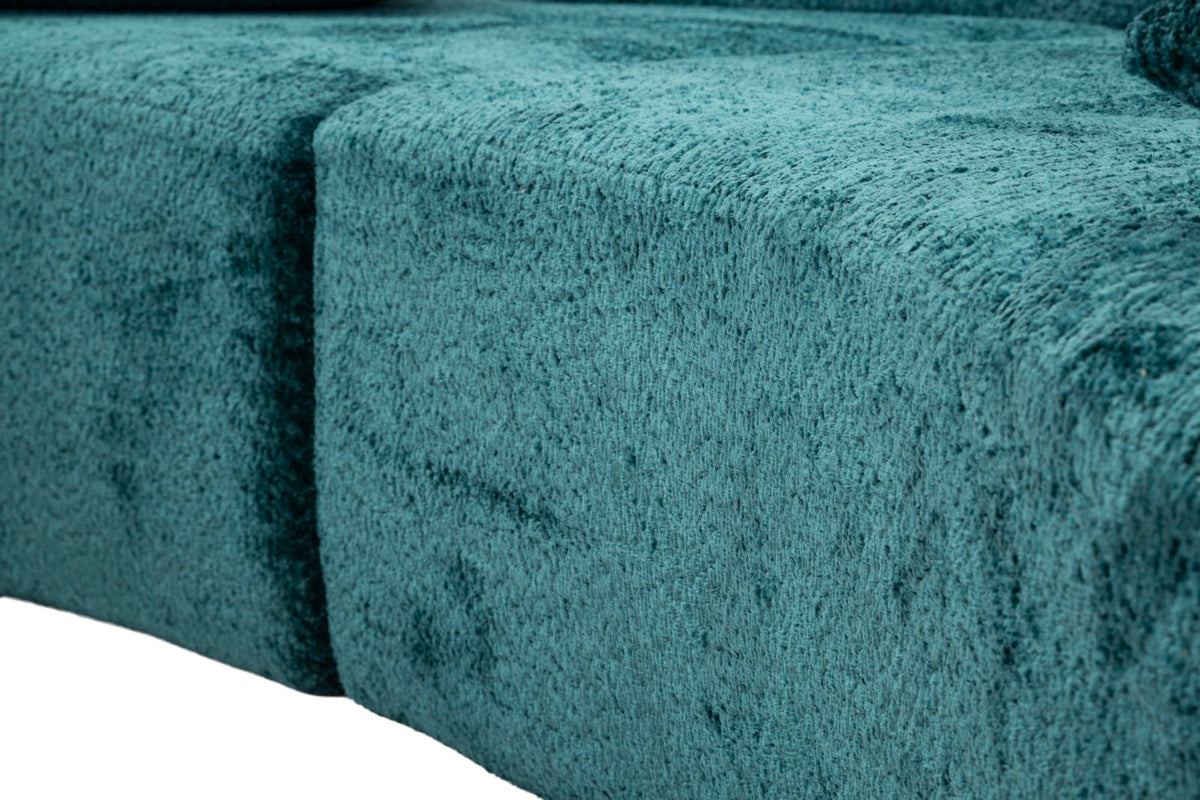 Divano island petrolio cm 238x92x78 -altezza c/cusino come da foto- (compresso)
