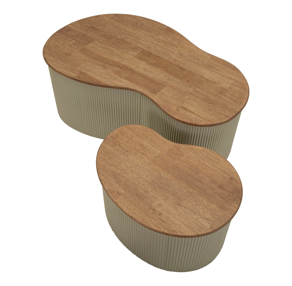 Tavolini da caffe' frankfurt coppia bianchi cm 87x53x32-50x35x28
